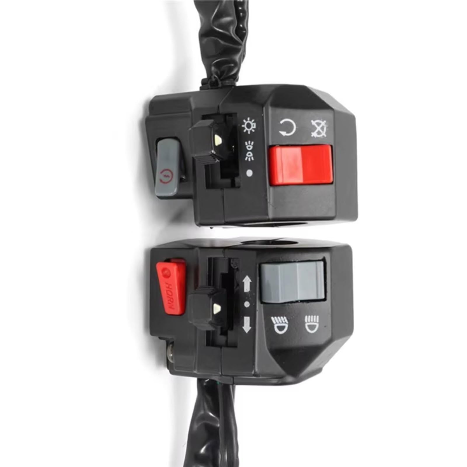 1 Par De Interruptores para Manillar De Motocicleta Compatible con Yamaha SRZ MTR Luces Antiniebla Claxon Intermitentes Arranque Eléctrico.