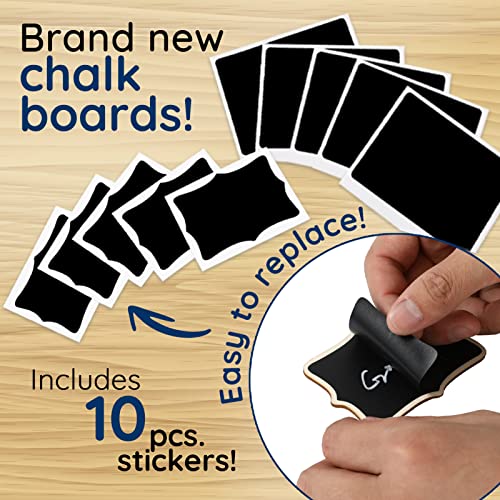 Mini Chalkboard Signs, 20 Pack Framed Small Chalk Board Food Labels with Easel Stand for Party Buffet or Wedding Celebration, Wooden Blackboard as Place Cards for Table Setting or Numbers - Image 7