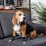 PUPTECK 2 Paar Doppelseitige Anti-Rutsch Hundesocken mit verstellbaren Riemen für den Innenbereich - Hundeschuhe Pfotenschutz Sommer Haustierpfoten Schutz Traktion Kontrolle Socken auf Hartholzboden