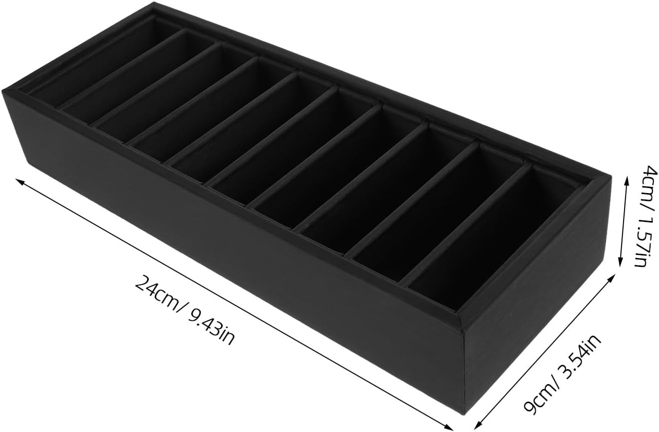 Bracelet Display Tray and Organizer with 10 Slots, Black Jewelry Bracelet Tray for Bangle Storage, Jewelry Display Container Suitable for Home and Store Use