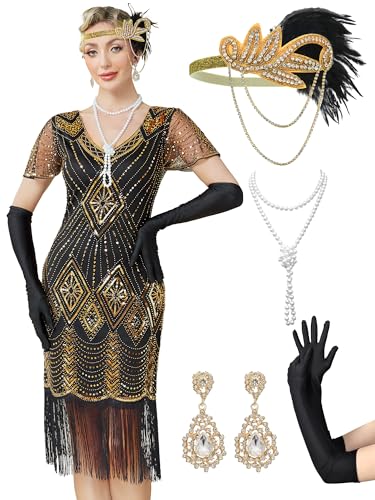 MTITE Flapper Dresses 1920s, Great Gatsby Dresses Roaring 20s for women,...