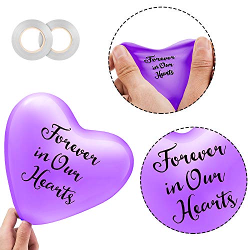 72 Pieces Memorial Balloons Funeral Balloon Heart Memory Balloons To Release In Sky Remembrance Personalized Balloons For Loss Beloved One With 2 Rolls White Ribbon For Funeral Memorial Decorations #TOP2