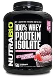 NutraBio 100% Whey Protein Isolate - Complete Amino Acid Profile - 25G of Protein Per Scoop - Soy...