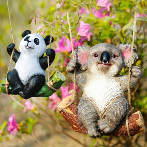 Statue panda pour jardin Toyvian en résine extérieure résistante aux intempéries - 8