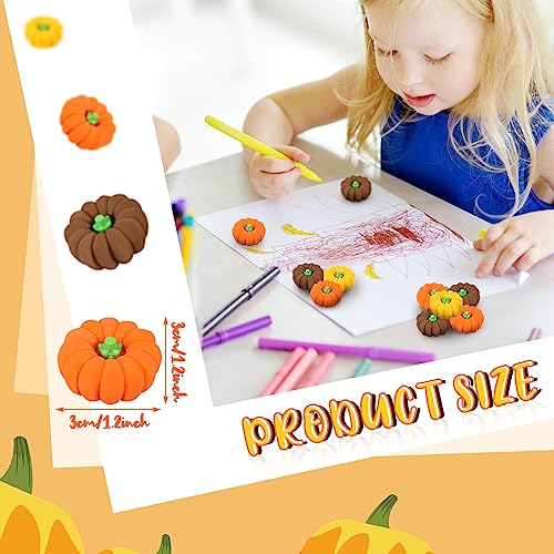Chuangdi 75 Pcs Fall Pumpkin 3D Erasers, Cute Thanksgiving Erasers Bulk - image 2