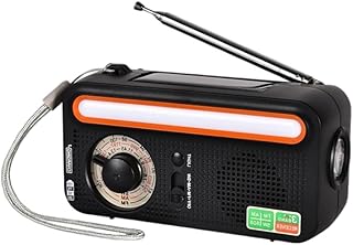 Solar Hand Crank Radio, Portable AM FM WB Multiband Dynamo Radio with 2000 mAh Power Bank Emergency SOS Alarm Function for Camping Travel Emergency