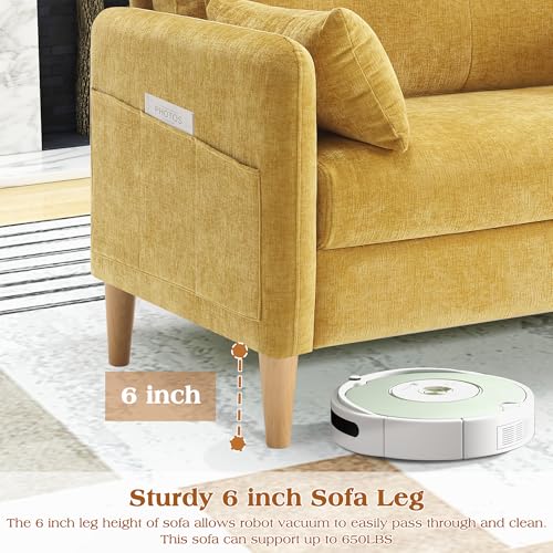 Image of Hanherry Loveseat Sofa, 47 inch Small Couch for Living Room, Comfy Chenille Fabric Love Seat for Bedroom with Throw Pillow,Removable Cushion Cover,Couches for Small Space,Apartment,Dorm