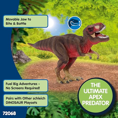 Image of Schleich Dinosaurs - Red Tyrannosaurus Rex Dino Figurine - Kids 4+ | 72068