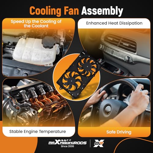 Image of maXpeedingrods Engine Cooler Fan for Buick Lacrosse 2010-2016, Regal 2011-2017, for Chevrolet Impala 2014-2020 DOHC Replacement 13269460 13269461