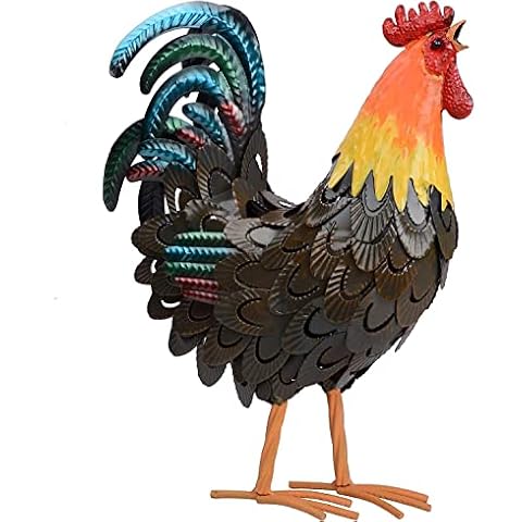Handmade Metal Rooster Garden Sculpture by AOFOX Cover