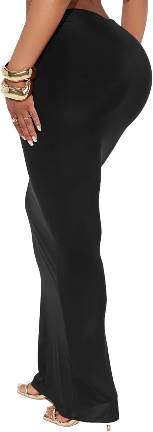 Women Maxi Skirt Floral Mesh Skirt High Waist Long Pencil Skirt - Image 4