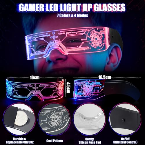 TUZT Gamer Gifts for Men Boyfriend Video Game Room Decor Pillow LED Glasses Tumbler Socks Hat Thanks Card Gaming Stocking Stuffers Easter Basket Presents Christmas Birthday Gifts for Teen - Image 3