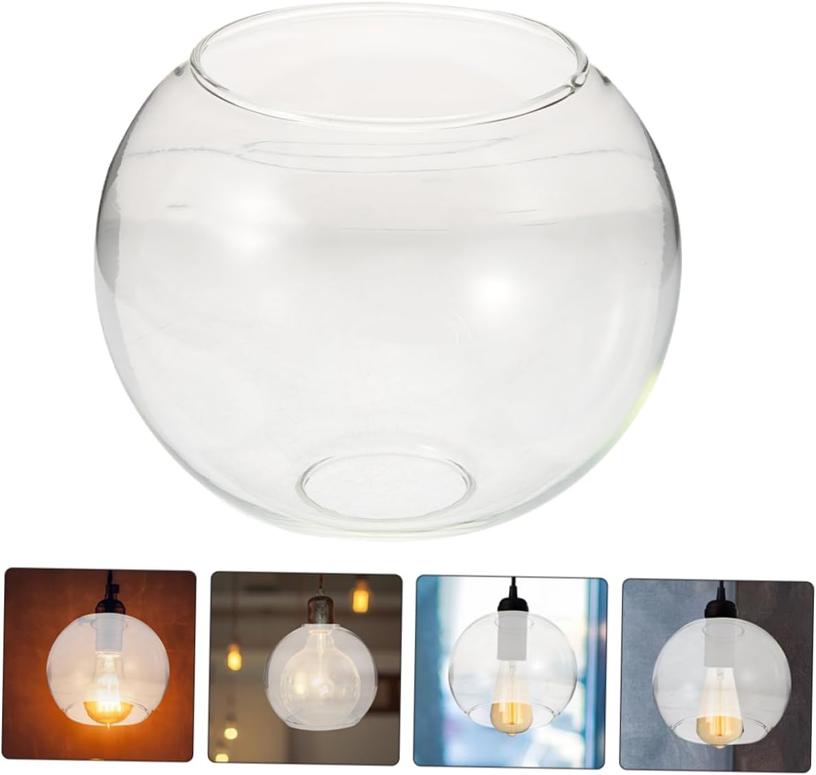 DOITOOL Replacement Globe Glass Lampshade for Pendant Light Transparent Cover Decorative Ceiling Lamp Shade for Living Room Bedroom Cafe and Bar Opening