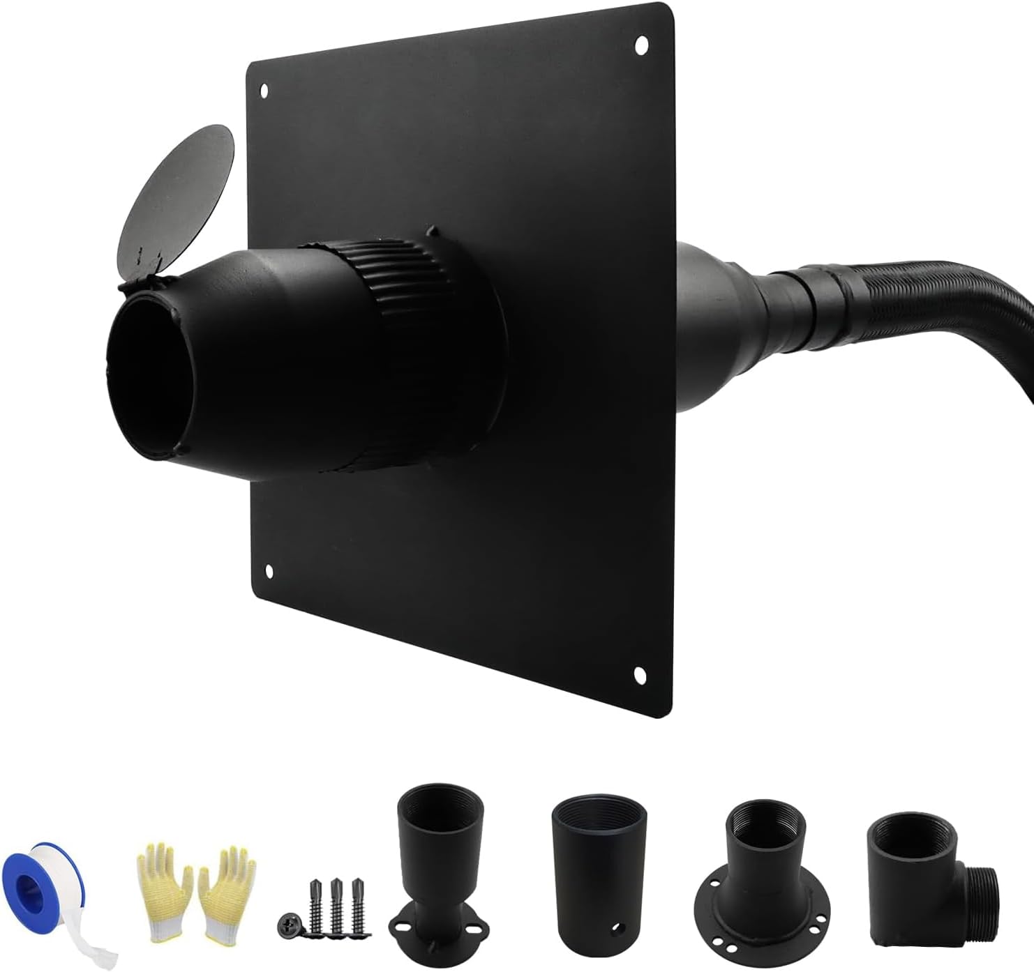2025 Upgraded Heavy Duty Generator Exhaust Extension Silencer Kit with Insulated Through-Wall Mounting Plate, Reduce Noise by 52% and Safe Emission Exhaust Gas- Includes 4 Adapters