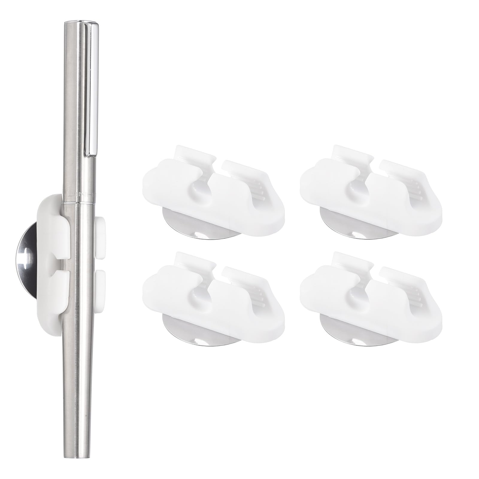 Porte-stylo adhésif en silicone blanc pour écran d'ordinateur et cahier