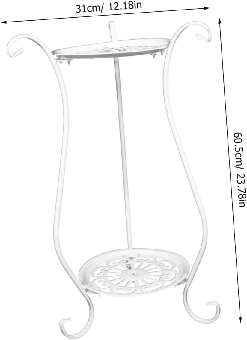 Unomor 23.6 Inch Metal Bird Bath Stand with 2 Tier Iron Base