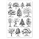 GLOBLELAND Natur Wald Bäumen Transparente Stempel für Scrapbooking Baum Klare Stamps Unmontiert Silikonstempel Für Kartengestaltung DIY Prägung Journaling