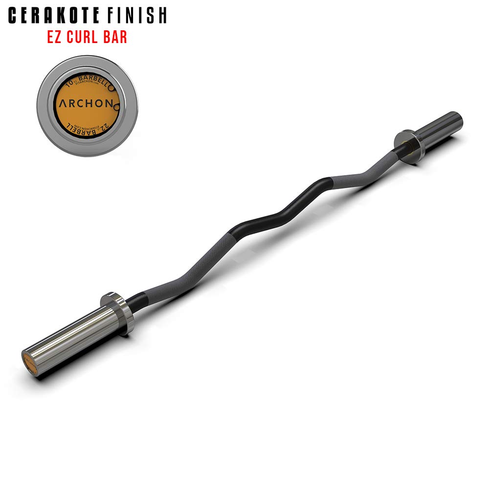 Buy ARCHON BLACK CERAKOTE Commercial EZ Curl Olympic Bar Brass