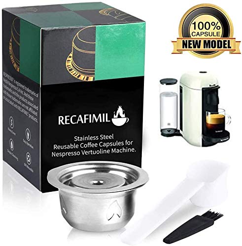 2020 new upgrade, 240ML-Reusable Coffee Capsule, Stainless Steel refillable Coffee Pod Filter Set