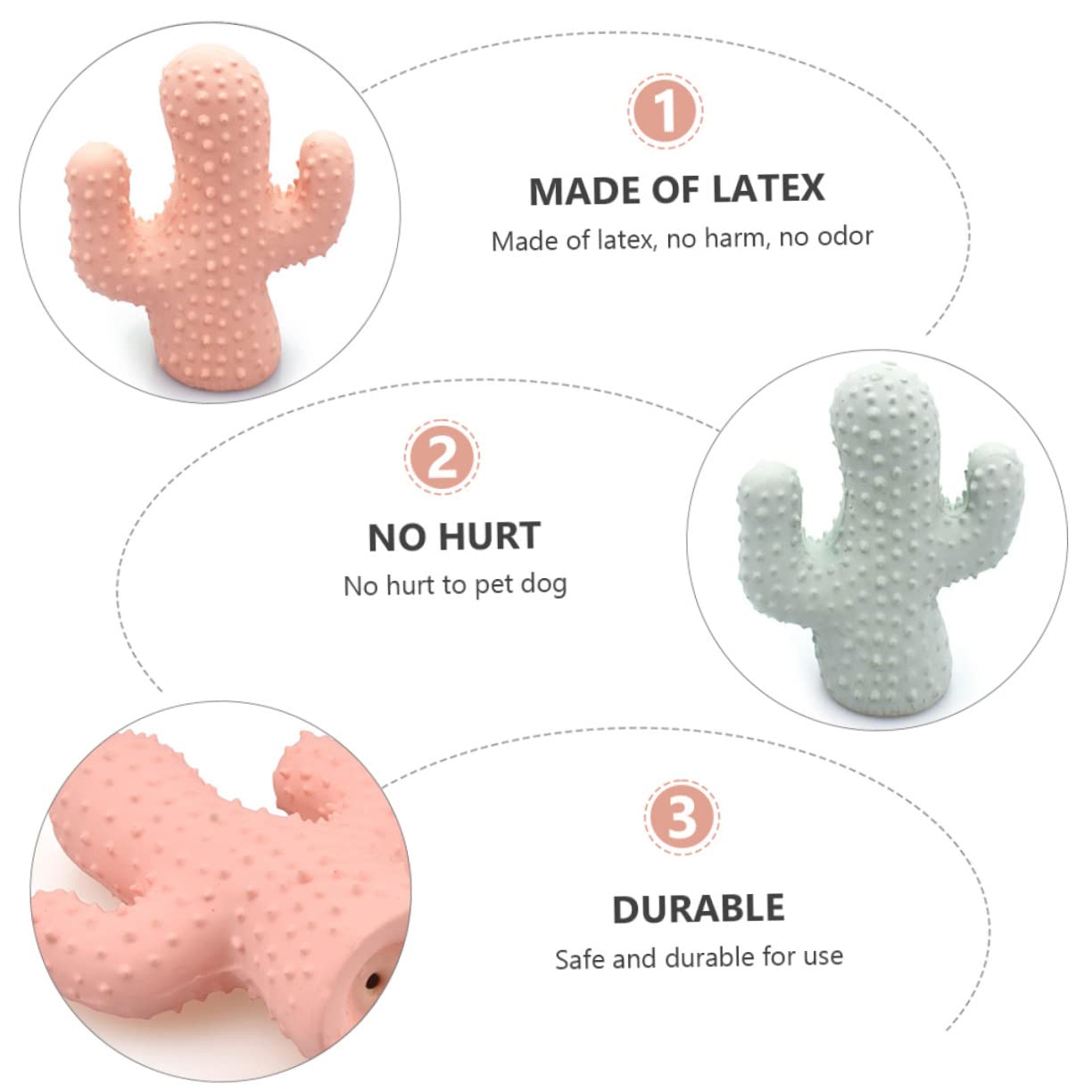 FRCOLOR 6piezas Juguete Para Perro Cactus Squeaky De Caucho Para Masticar y Limpiar Dientes Para Mascotas Interactivas Estimula El Desarrollo Saludable De Mandíbula y Encías