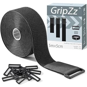 GripZz Klettband 5 m mit 15 Schnallen