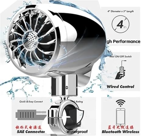 Parlante manubrio para moto audio zinc aleación miniatura 2