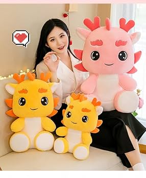 ドラゴンぬいぐるみ 黄色 黄色いドラゴンのぬいぐるみ恐竜の人形、幸せな悲しいナイイ