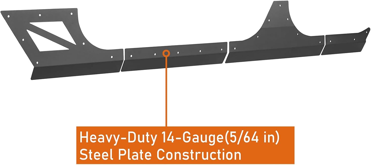 u-Box Wrangler Cladding Skid Plate Door Armor Rocker Guards Slider Compatible with Jeep Wrangler JK Unlimited 2007-2018 4-Door