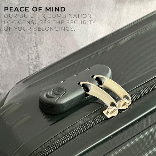 Generic 2 Piece luggage sets - Travel suitcase - 20"" Carry On Luggage and 9"" Mini Cosmetic Travel Set Lightweight Polypropylene Suitcase with Lock Zipper Hardside with spinner wheel (black)3