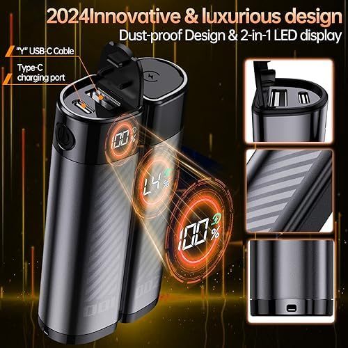 Hand Warmers Rechargeable - Magnetic Electric Hand Warmers 2 Pack with LED Display, Fast Heating Portable Heater, 4 Levels Heat Up, Long Lasting, Gifts for Men, Women, Outdoor, Golf, Camping, Fishing