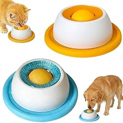 2PCS Hundelickspielzeug, ABS Leckmatte Für Hunde, Schleckball Hund, Nassfutter Lick Pad Mit Antirutschmatte, Schleckball Hund Leckt Futternapf mit Integrierter Drehkugel Für Welpen Katzen