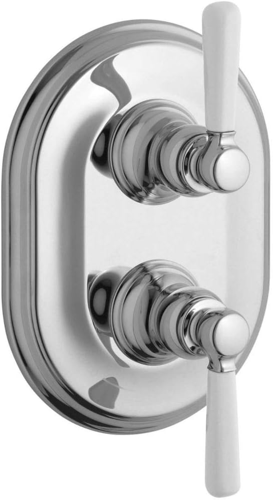 Kohler KT105944PCP Bancroft Stacked Thermostatic Valve Trim with Ceramic Lever Handle, Valve