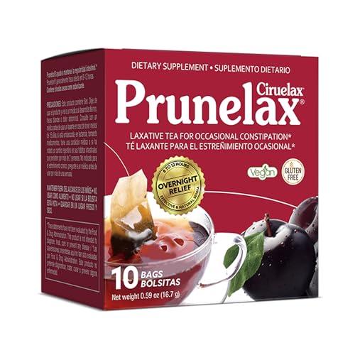 Image of Prunelax Ciruelax Regular Strength Laxative Tea Bags - Made with Natural Senna Extracts, for Occasional Constipation, Senna Extract - 10 Bags