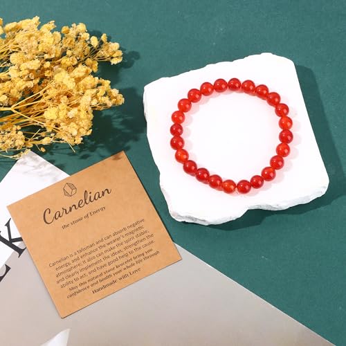 Sonnyx 12 Pcs Crystal Stone Bracelets For Women Men Semi-Precious Gemstone Bracelets 8Mm Stone Beaded Bracelets Round Beads Stretch Bracelet Jewelry thumb #6