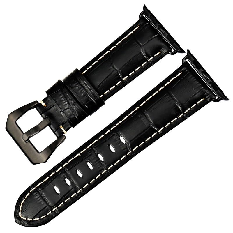Bracelet de montre Apple Watch cuir véritable 45mm 44mm 40mm 41mm pour série Ultra 8 7 SE 6