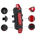 AlexVyan Bicycle 4 Lighting Mode 2 Pcs USB Rechargeable Front Head and Rear Tail Cycle Light gallery image