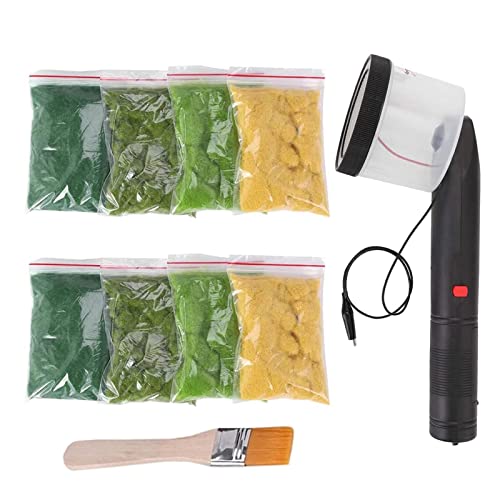 Mini Static Grass Flocking Four Colors 8 Grass Mini Applicator for Flocking Machine ABS Applicator with Anti-Slip Handle for DIY Scenic Modelling Sand Table Modelling Craft Tool