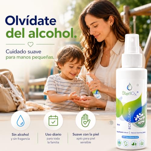 SterilOx Spray naturale per la pelle e accessori - con acido ipocloroso (HOCl) - senza alcool e profumo - morbido e sicuro per neonati, bambini e pelle sensibile, 100 ml - Immagine 5