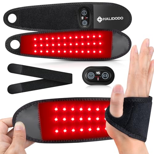 Red Light Therapy for Hand Wrist with Heat & Massage, 3000mAh Controller Infrared Light with 108 Beads Wrist Brace & Hands Wrap Pad for Knee Ankle Foot Joint