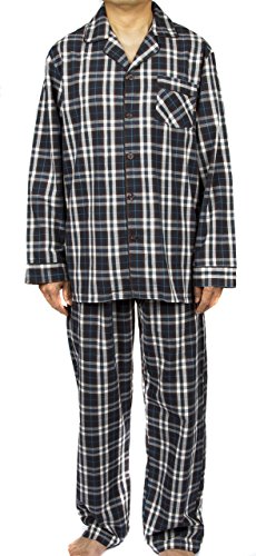 Leisureland Classic Cotton Men's Pajama Set, Button-Front Men's Pajamas