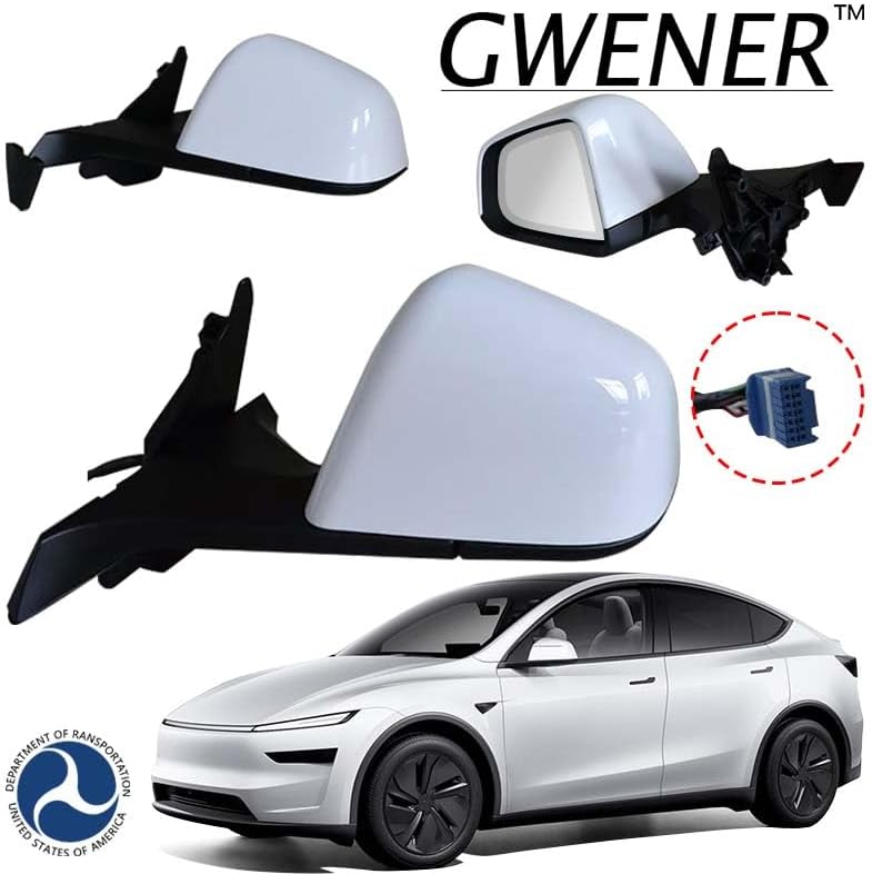 2021-2024 Tesla Model Y Side Mirror Heated Anti-Glare Pearly White Left