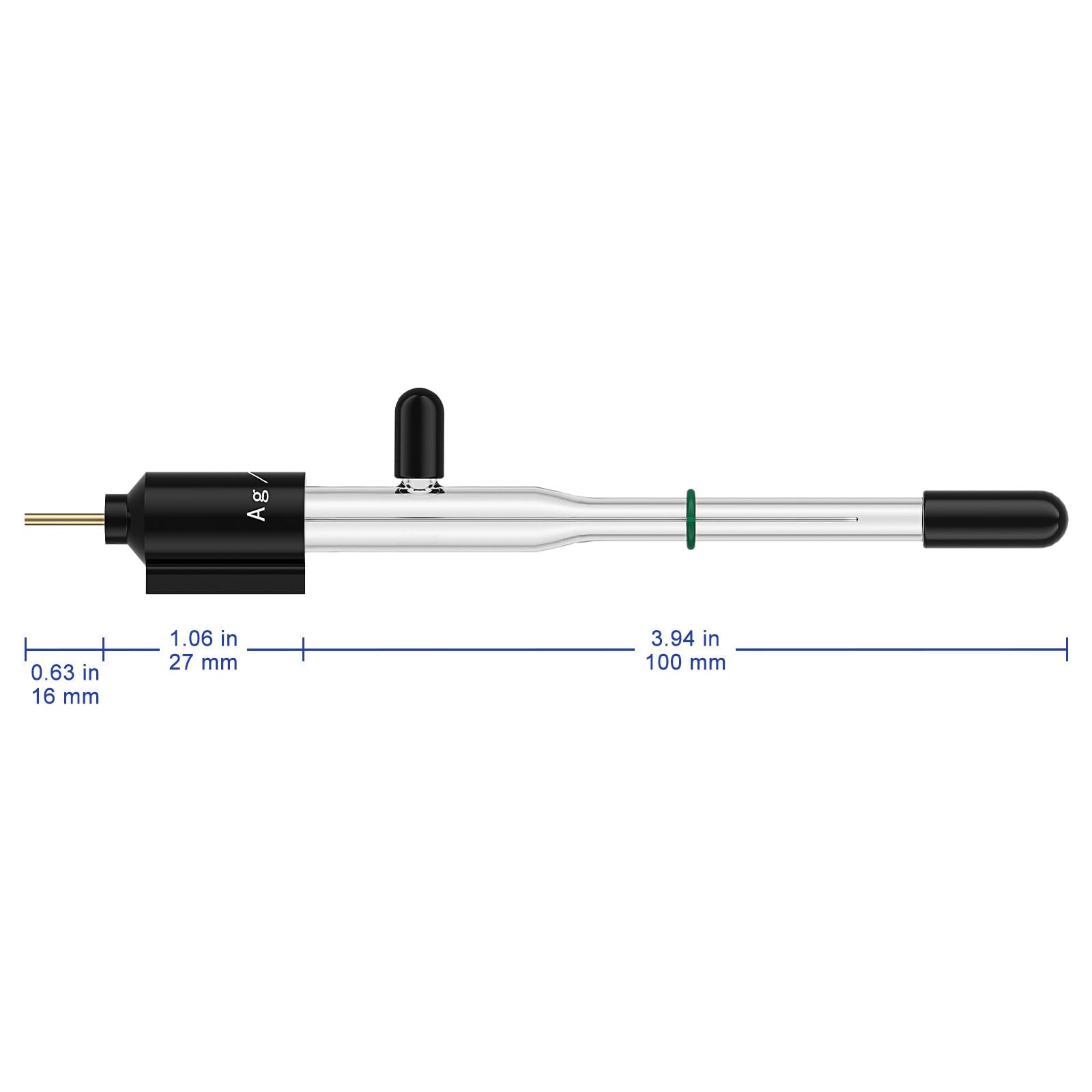 Labasics Gesättigte Silberchlorid Referenzelektrode, Ag/AgCl Referenzelektrode, Neutrale Elektrode, 6 mm Durchmesser x 65 mm Länge, Kompatibel mit den meisten elektrochemischen Zellen