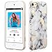 UrbanDrama iPod Touch 6 Case, Touch 5 White Marble Pattern Clear Slim Fit Anti-Scratch Soft TPU PC Protection Case for iPod Touch Case 6th Generation iPod Touch 5, White Marble