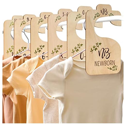 Beautiful Wooden Baby Closet Dividers for Clothes - Double-Sided Organizer from Newborn to 24 Months - Adorable Nursery Decor Hanger Dividers Easily Organize Your Little Baby Girls or Boys Room