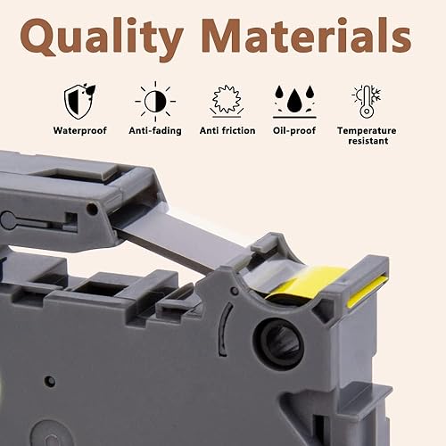 Vista 53 de Hehua Tze - Cinta negra laminada de 0.945 in y 0.94 pulgadas compatible con Brother P-Touch TZe-354 TZe354 TZ-354 TZ354 etiqueta para Ptouch PT D600