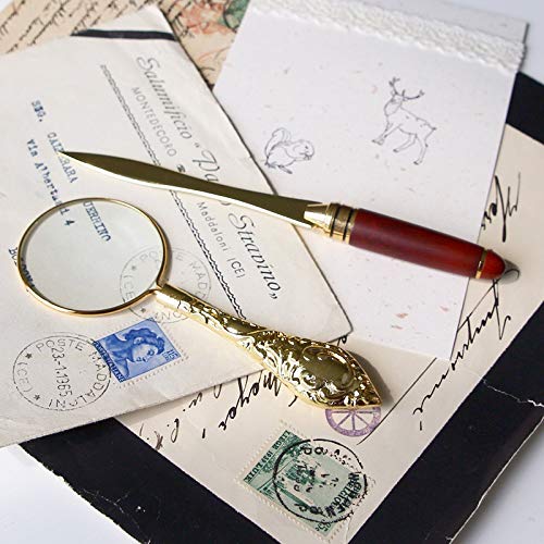 Xrten 2 stuks brievenopeners, omslagopener van metaal met houten handvat, duurzaam mes voor het openen van enveloppen - Afbeelding 7