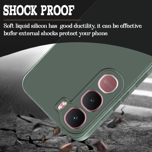 Image of Back Cover for Vivo Y31 5G | Full Camera Protection | Premium Liquid Silicon Case | Flexible Bumper Case for Vivo Y31 5G (Military Green)