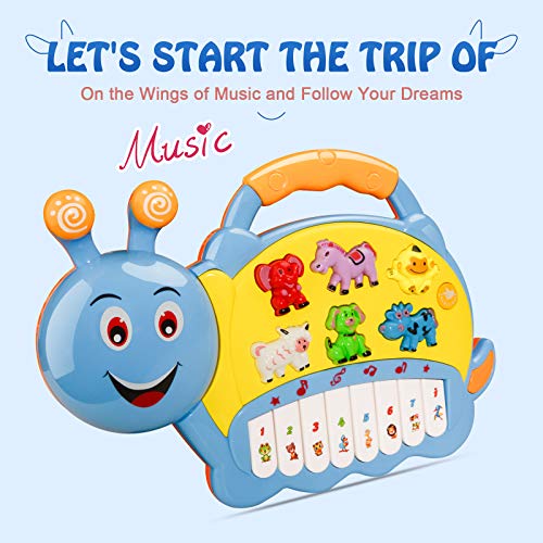 BeebeeRun Baby Musical Toys, Electronic Kids Musical Instruments Keyboard Piano Drum Set Learning Light Up Toy for Toddlers, Infant Early Educational Development Music Toys for Babies - Thumbnail 4