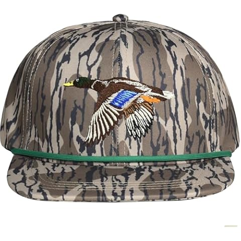 EDTREK Performance Outdoorsman Snapback Truck Hat with Flat Brim - Unique Animal Embroidery (Flying Duck with Rope - Bottomlands) Cover