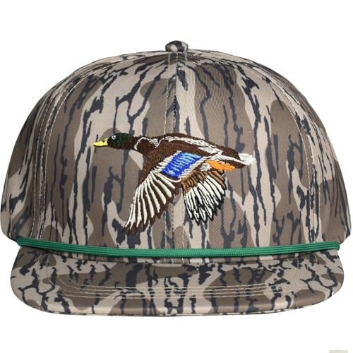 Image of EDTREK Performance Outdoorsman Snapback Truck Hat with Flat Brim - Unique Animal Embroidery